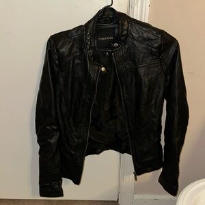 Women’s black leather jacket